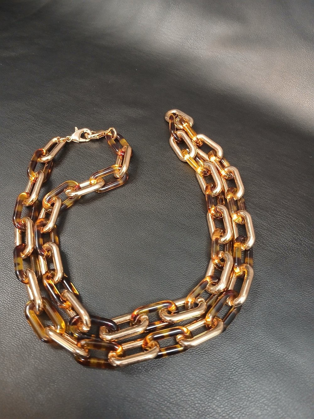 Gold & Tortoiseshell Chunky Statement Link Chain NWOT